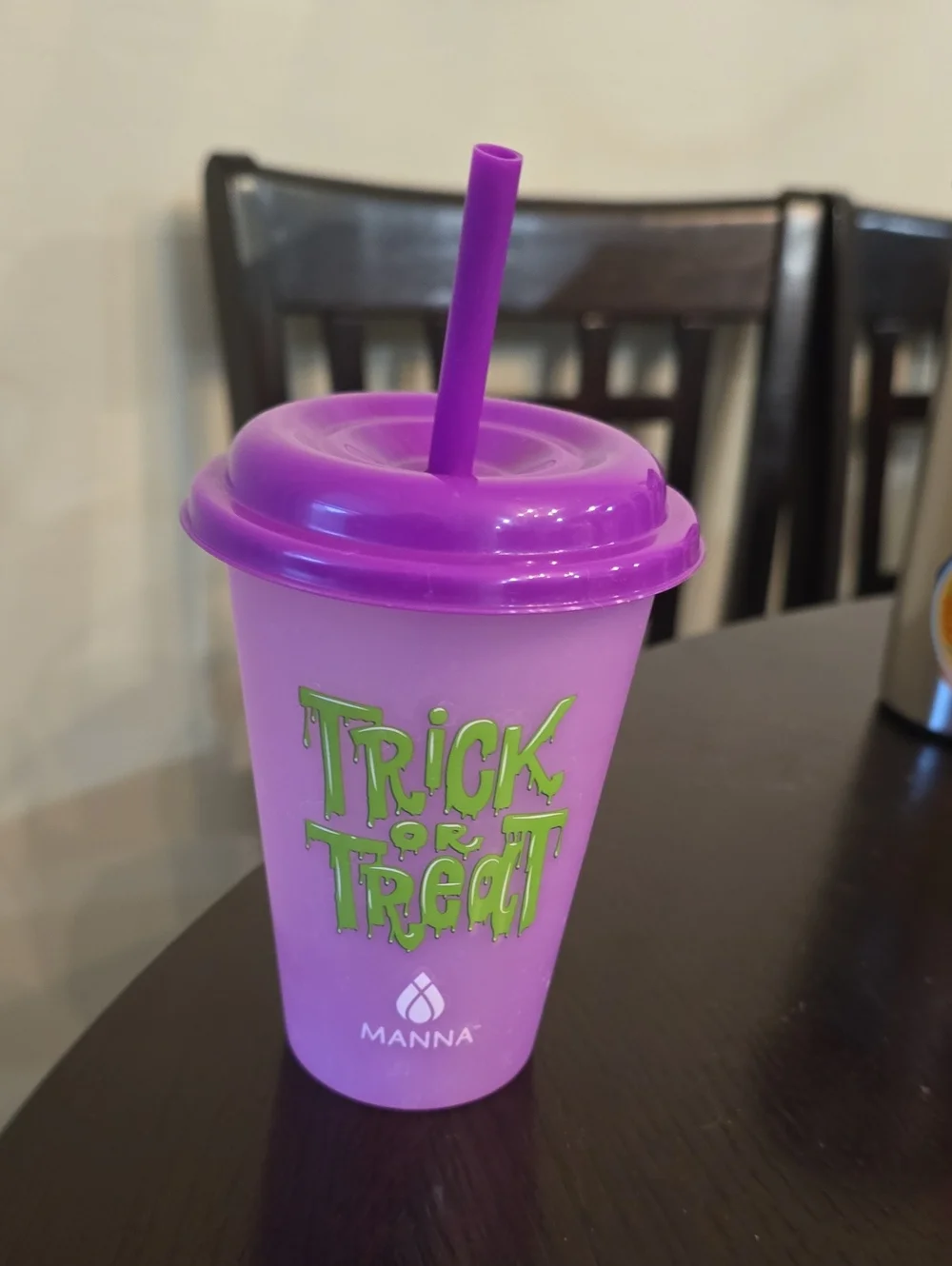 Anna Purple 'Trick or Treat' Party Tumbler with Lid & Straw